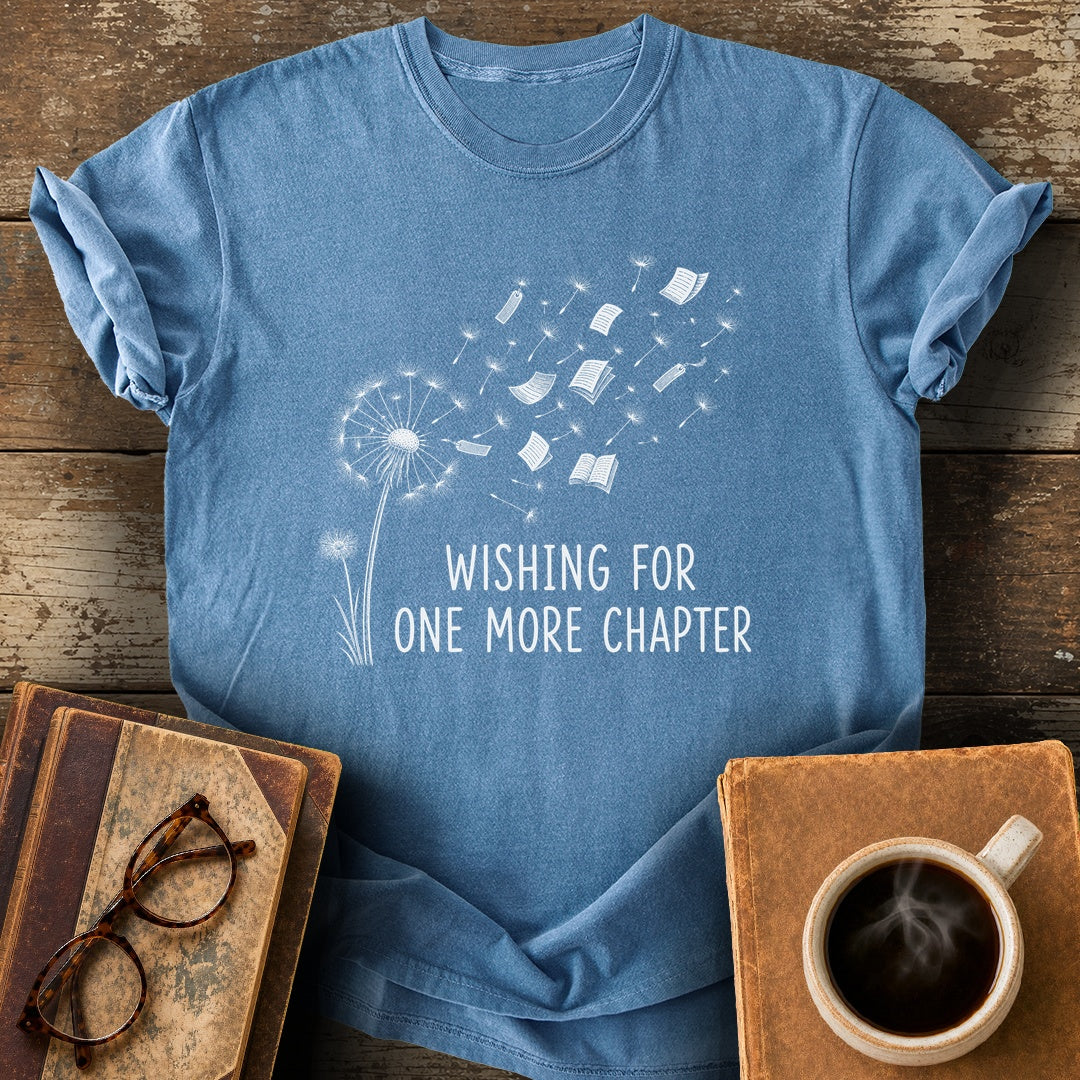 Wishing for One More Chapter Tee - blue jean shirt mockup
