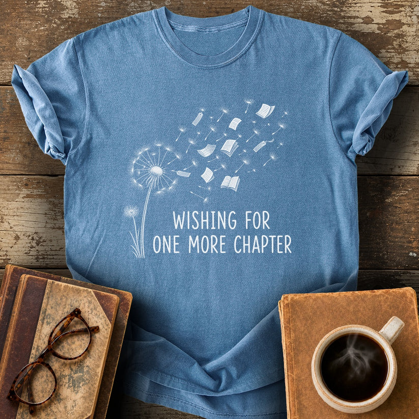 Wishing for One More Chapter Tee - blue jean shirt mockup