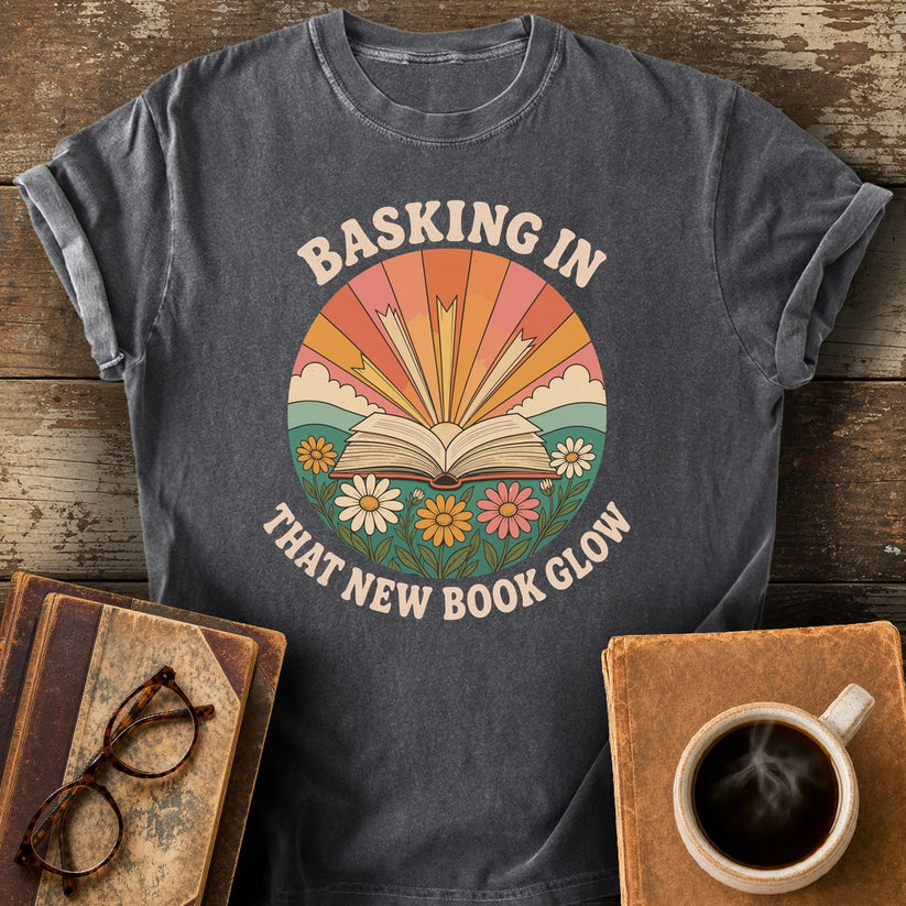 Basking in That New Book Glow Tee - pepper shirt mockup