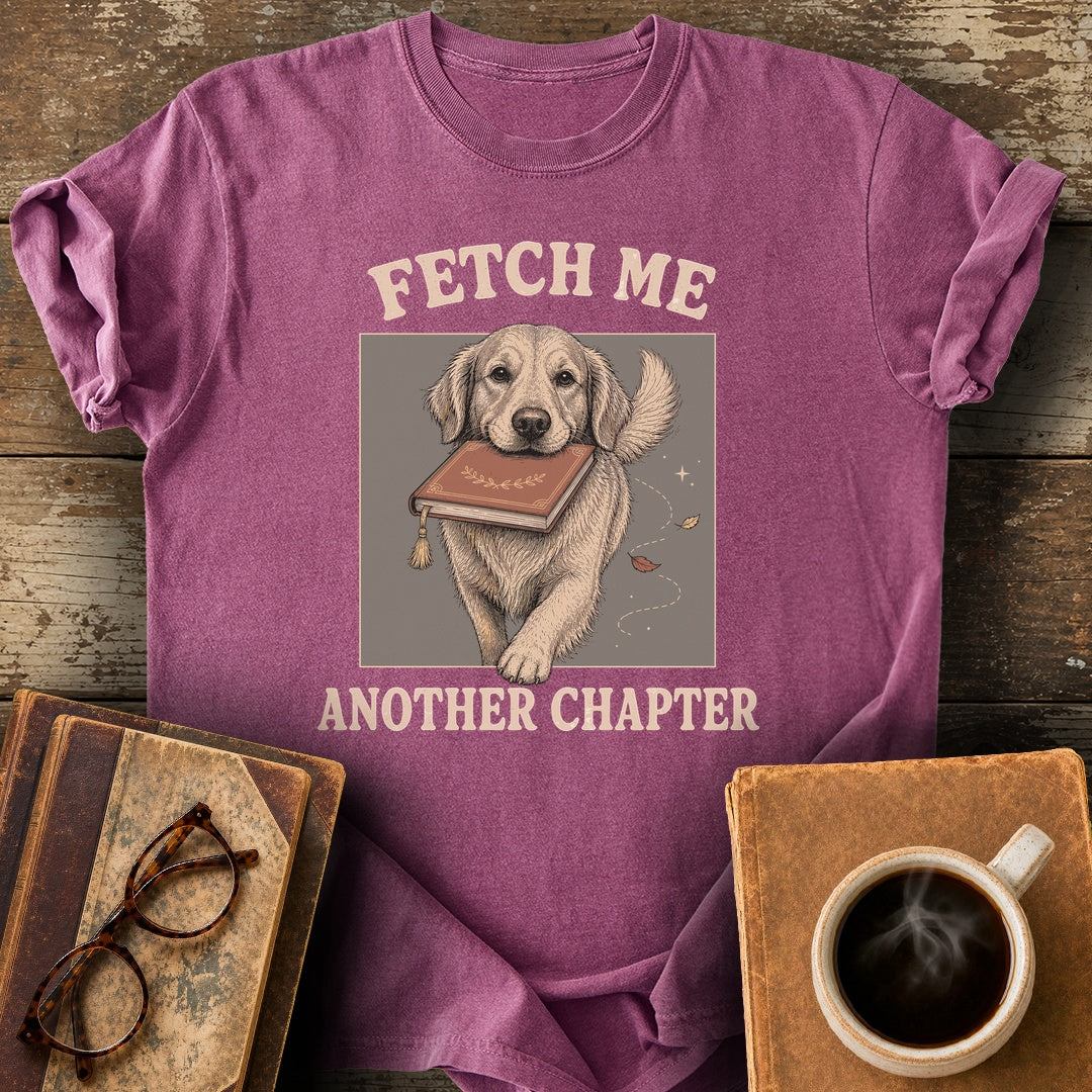 Fetch Me Another Chapter Tee - berry shirt mockup