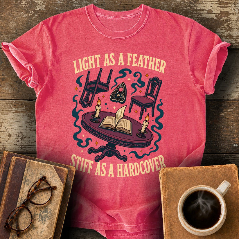 Light as a Feather, Stiff as a Hardcover Tee - watermelon shirt mockup